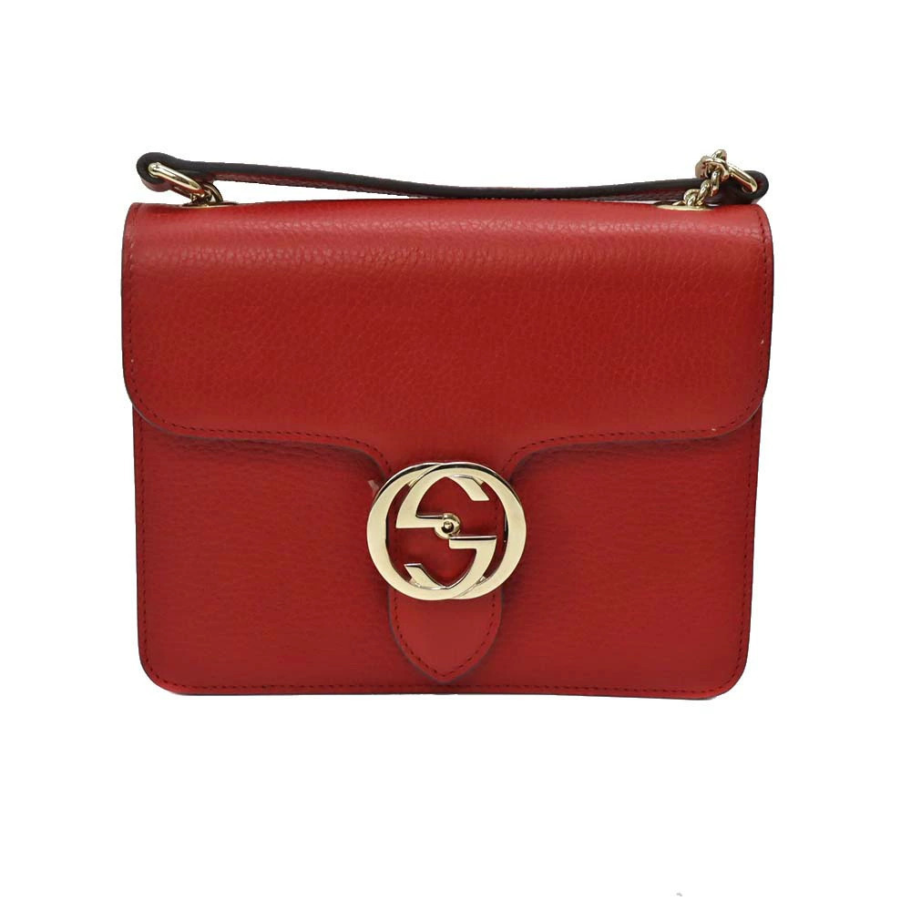 Gucci Interlocking Shoulder Bag GG Leather